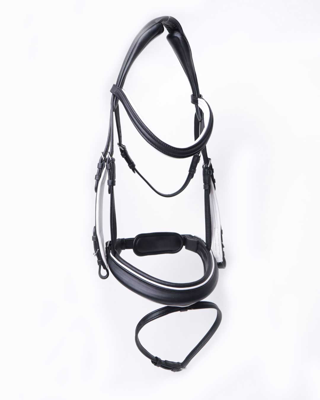 Soft leather traditional dressage. Snaffle flash bridle including reins.