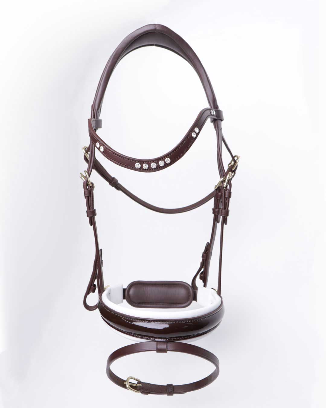 Tajmahal classic dressage flash bridle patent swarovski browband including reins.
