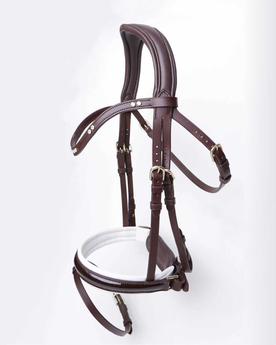Tajmahal classic dressage flash bridle patent swarovski browband including reins.